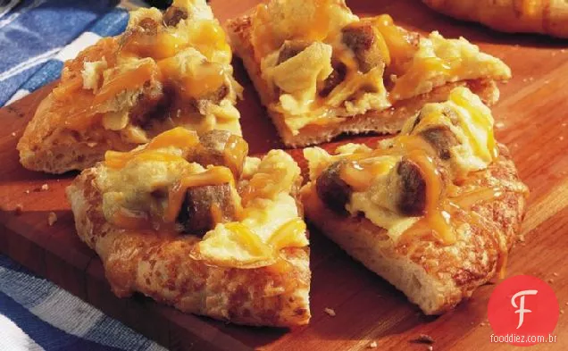 Salsicha e ovo café da manhã Pizza
