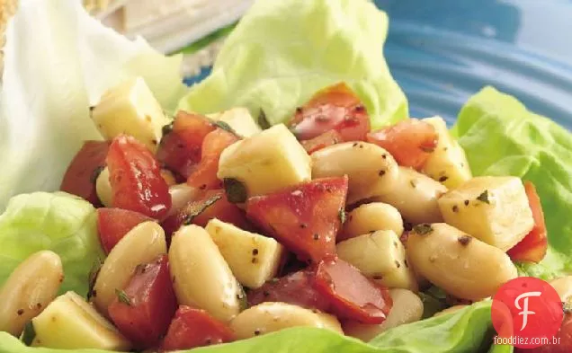 Salada De Feijão Branco, erva e tomate