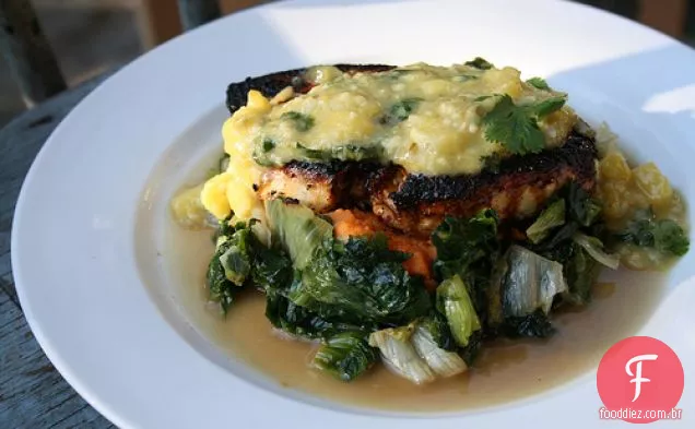 Pfb: Peixe-Espada Ancho-grelhado com purê de Batata-Doce de gengibre, Sear