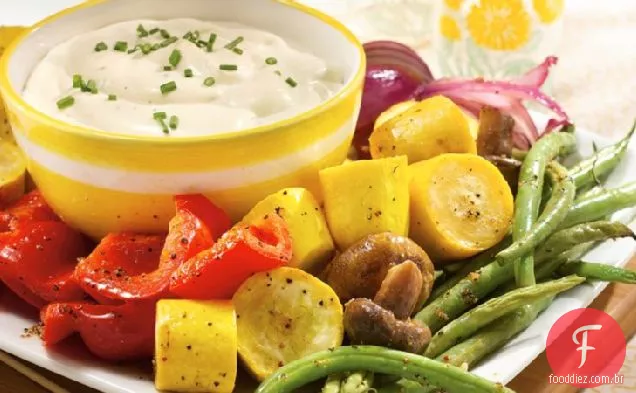 Legumes assados com molho Aïoli picante