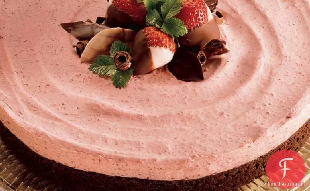 Morango Brownie Mousse Torte