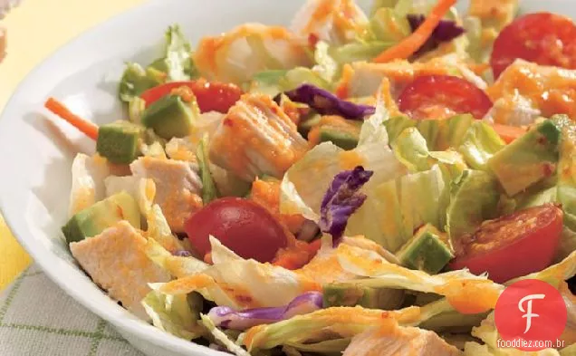 Salada de frango com abacaxi-molho Chipotle