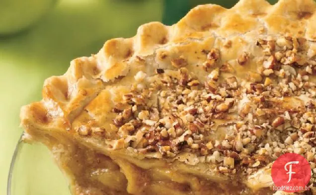 Caramelo-caramelo-Torta de maçã com nozes