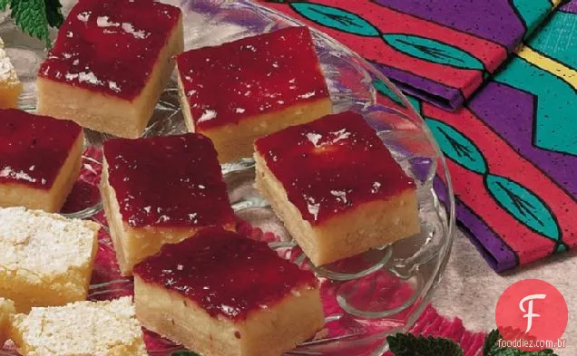 Barras de Cheesecake de framboesa (mais leves )