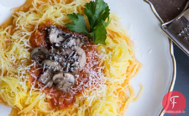 Espaguete com cogumelos e Marinara