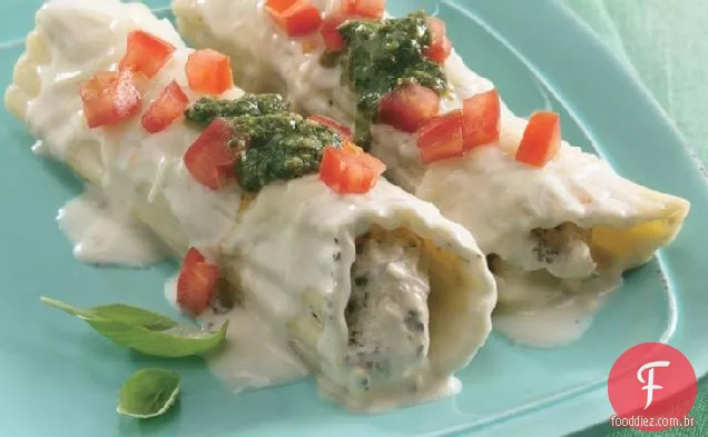 Pesto-Frango Manicotti