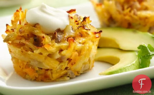 Mexicano Hash Brown Pequeno-Almoço Cupcakes
