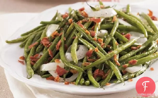 Feijão verde assado com Pancetta