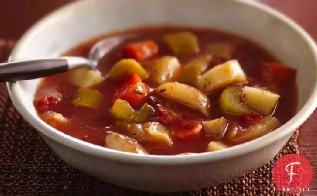 Ensopado De Legumes De Inverno Com Fogão Lento