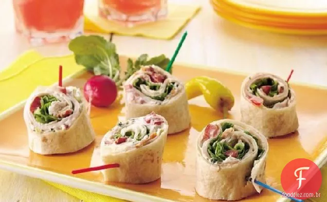 Turkey Club Tortilla Roll-Ups