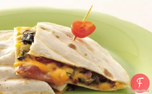 Chile, queijo e Bacon Quesadillas