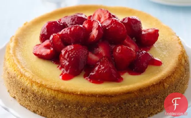 Cheesecake Com Cobertura De Morango Fresco