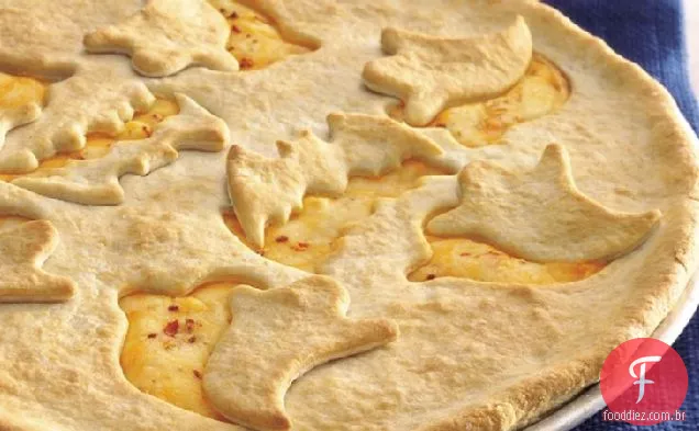 Pizza De Queijo De Halloween Com Crosta Dupla