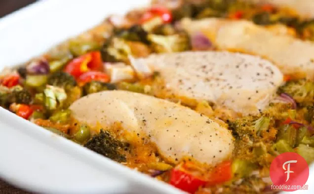 Caçarola de frango e arroz com curry