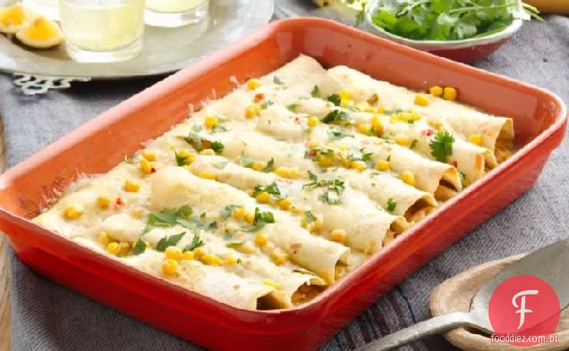 Enchiladas de frango e milho