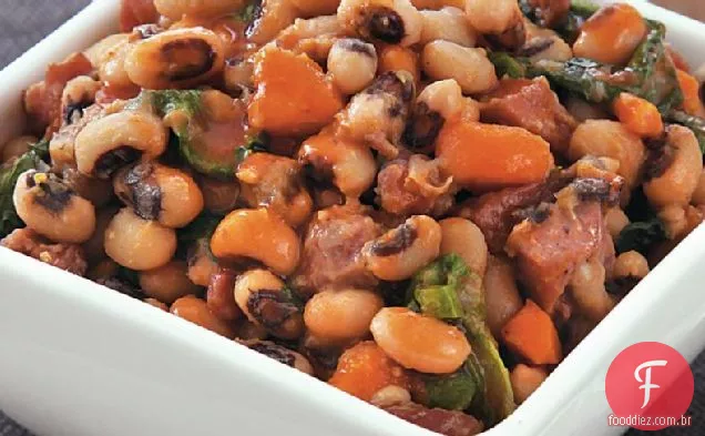 Slow-Cooker Black Eyed Peas e verdes