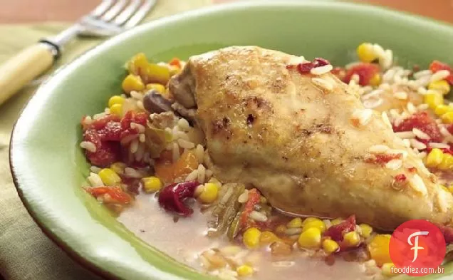 Slow-Cooker Chipotle frango e arroz