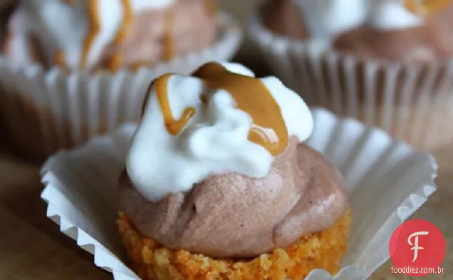 Mini Chocolate-Tortas De Manteiga De Amendoim