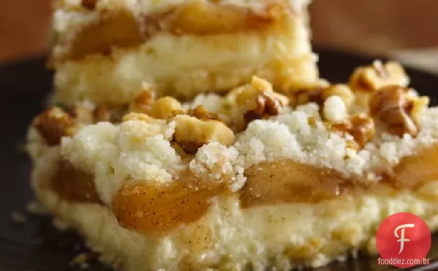 Sem Glúten Apple Streusel Cheesecake Bars