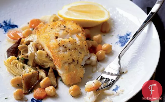Bacalhau com alcachofras e Grão De Bico