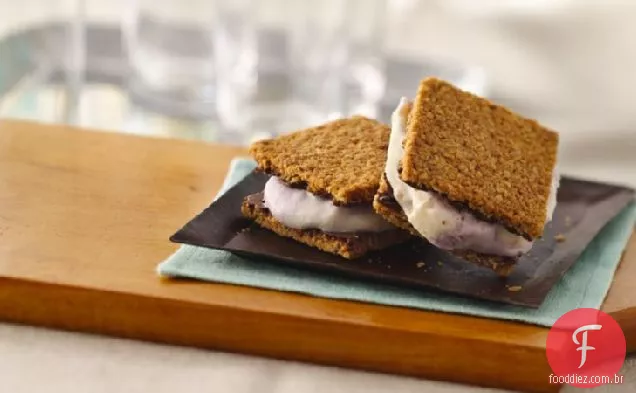 Sanduíches Congelados Frutados Do Gelado Do Iogurte