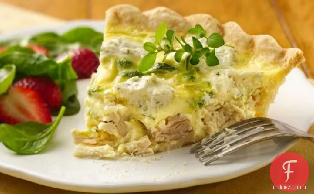 Quiche de frango e brócolis Herbed
