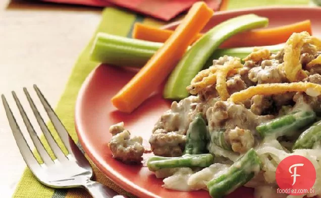 Caçarola de carne e batata cremosa