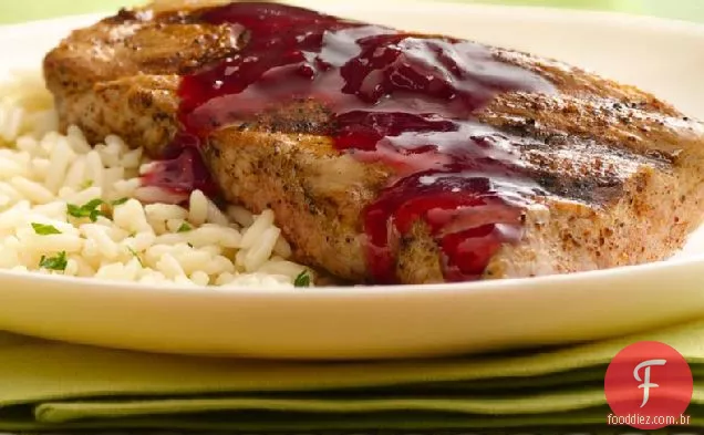 Lombo de porco grelhado com molho de framboesa-Chipotle