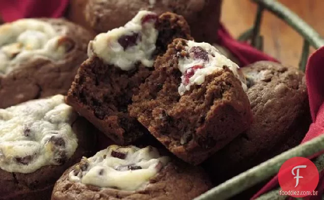 Muffins De Cranberry Com Chocolate Duplo