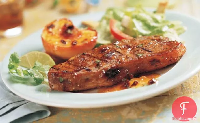 Bifes de tira com esmalte Chipotle-pêssego