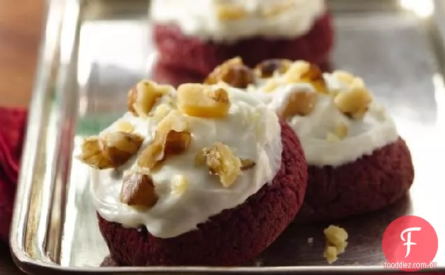 Veludo vermelho biscoitos ricos e cremosos