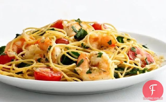Macarrão De Camarão Com Alho Saudável
