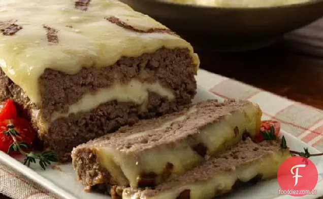 Pão De Carne Recheado Com Queijo