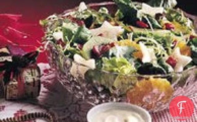Verdes misturados celestiais com frutas