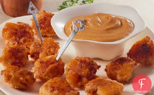 Mordidas De Frango Com Coco Vitrificado Com Damasco