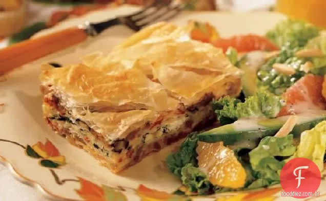 Espinafre e Salsicha Phyllo assar