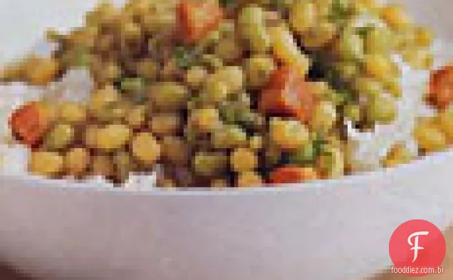 Ervilhas com sal carne de porco e arroz