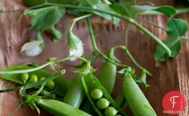 Camarão E Ervilha De Neve Ou Açúcar Snap Pea Stir Fry Receita