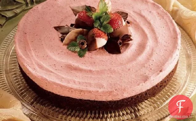 Morango Brownie Mousse Torte