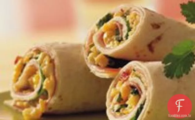 Presunto e queijo Tortilla Roll-Ups (mais leve )