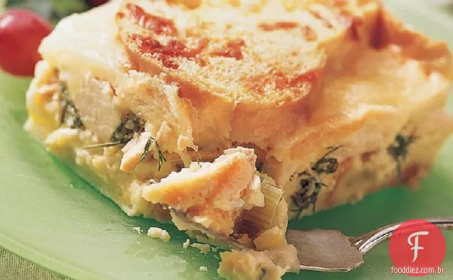 Estratos De Frango-Alho-Poró À Frente