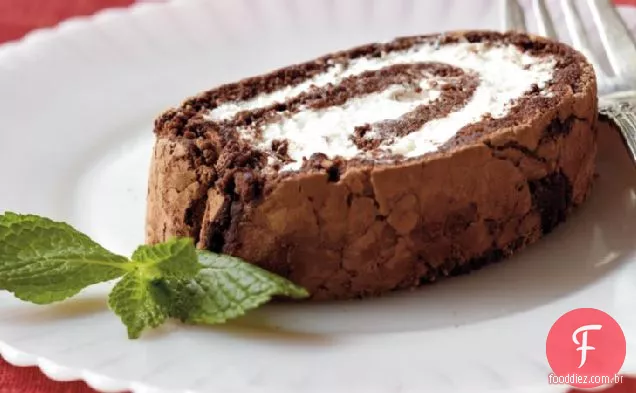 Menta-Rolo De Bolo De Chocolate