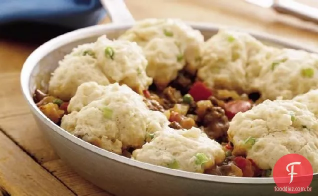 Frigideira caseira de carne e batata
