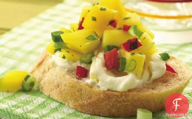 Mango Pepper Salsa Crostini