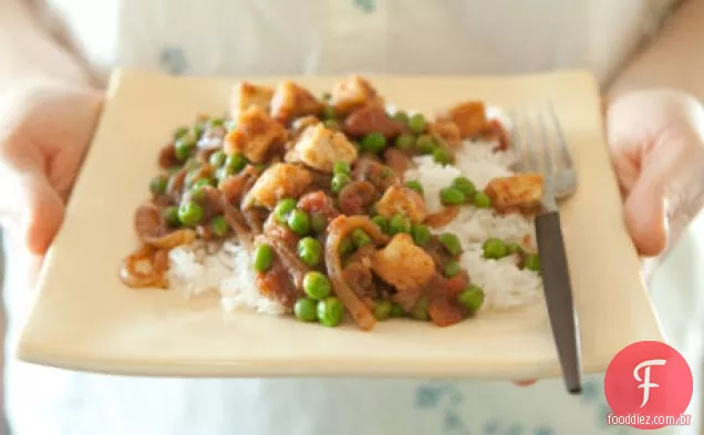 Ervilhas Temperadas Indianas Com Tofu