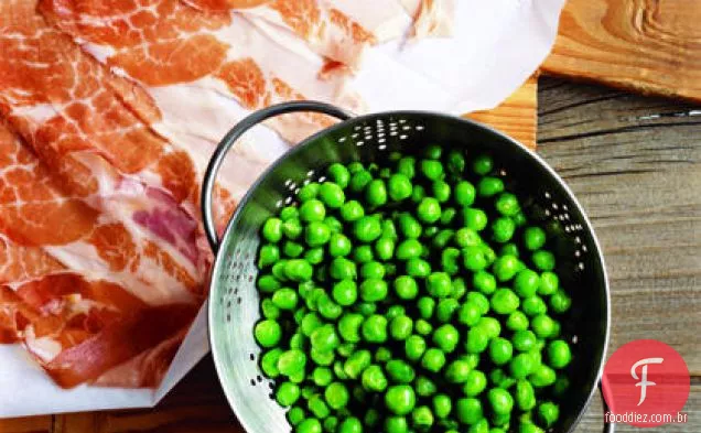Risoto simples com Prosciutto e ervilhas