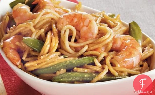 Camarão ' N açúcar ervilhas Lo Mein