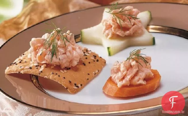 Pepino, cenoura e Crudités de salmão defumado