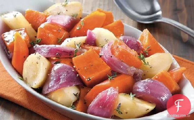 Vegetais De Raiz Vitrificados Fogão Lento