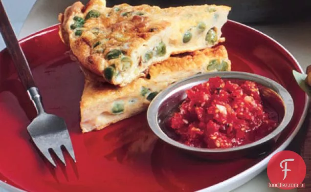Frittata De Ervilha Curried Com Chutney De Tomate Fresco
